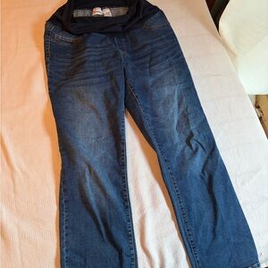 Maternity jeans straight leg cropped large